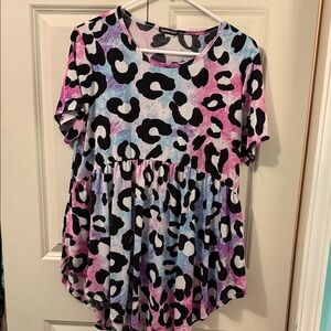 Colorful Leopard Print Top